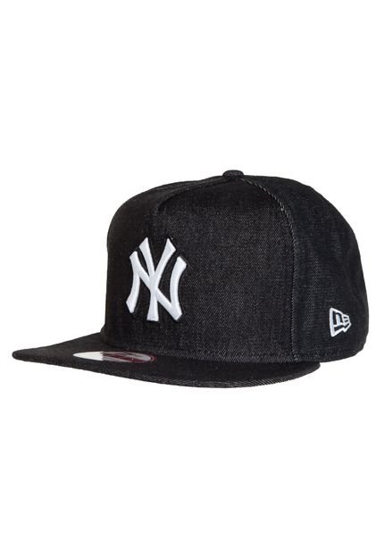 Boné New Era 950 Af Denim Black Snap New York Yankees Preto - Marca New Era
