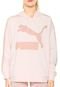 Moletom Fechado Puma Classics Logo T7 Hoody Rosa - Marca Puma