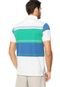 Camisa Polo Pacific Blue Listra  Azul/ Verde - Marca Pacific Blue