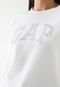 Blusa de Moletom Flanelada Fechada GAP Rhinestone Off-White - Marca GAP