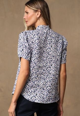Camisa Lauren Ralph Lauren Floral Azul-Marinho