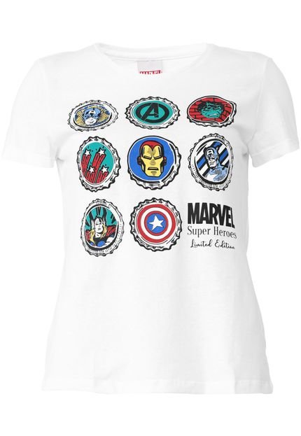 Blusa Cativa Marvel Super Heroes Branca - Marca Cativa Marvel