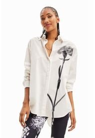 Blusa Desigual Flores Blanco - Calce Oversize