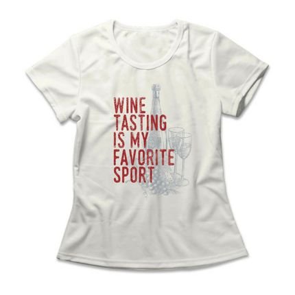 Camiseta Feminina Wine Tasting - Off White - Marca Studio Geek 