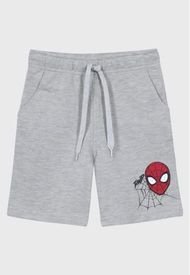 Short Niño Spiderman Icono Telaraña Gris Marvel