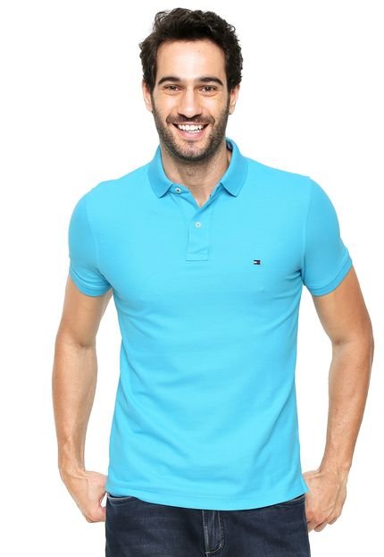 Camisa Polo Tommy Hilfiger Slim Fit Performance Azul - Marca Tommy Hilfiger