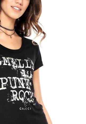 Camiseta Colcci Punk Rock Preta