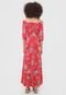 Vestido Enfim Longo Floral Vermelho - Marca Enfim