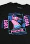 Camiseta Fortnite Infantil Full Print Preta - Marca Fortnite