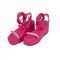 Sandália Feminina Salto Anabela com Strass Napa Pink Lançamento - Marca Carolla Shoes