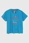 Camiseta Bisi Menina Lettering Azul - Marca Bisi