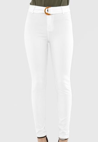 Calça Sarja Polo Wear Skinny Cropped Color Branca