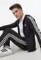 Blusa de Moletom Aberta adidas Sportswear Capuz Zíper Essentials 3-Stripes Preta - Marca adidas Sportswear