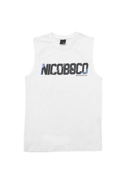 Regata Nicoboco Menino Escrita Branco - Marca Nicoboco