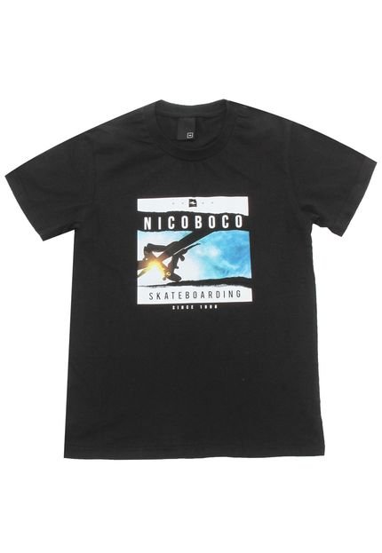 Camiseta Nicoboco Menino Frontal Preta - Marca Nicoboco