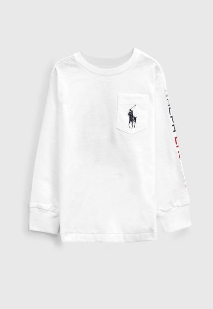 Camiseta Polo Ralph Lauren Infantil Estampada Branca - Marca Polo Ralph Lauren
