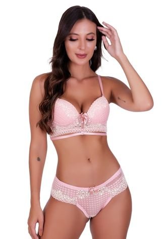 Conjunto Lingerie Rosa