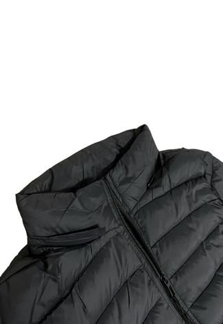 Jaqueta Puffer Poliéster Preta Casual Com Bolsos Opice (P)