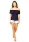 Blusa DAFITI JOY Ombro a Ombro Azul - Marca DAFITI JOY