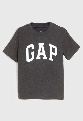 Camiseta Infantil GAP Logo Cinza