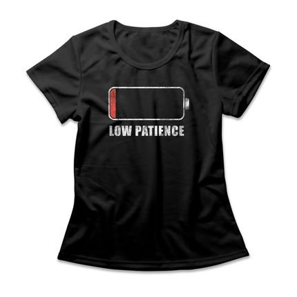 Camiseta Feminina Low Patience - Preto - Marca Studio Geek 