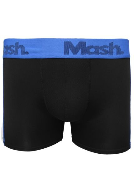 Cueca MASH Boxer Microfibra Active Preta/Azul - Marca MASH