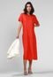 Vestido Hering Midi Babados Vermelho - Marca Hering