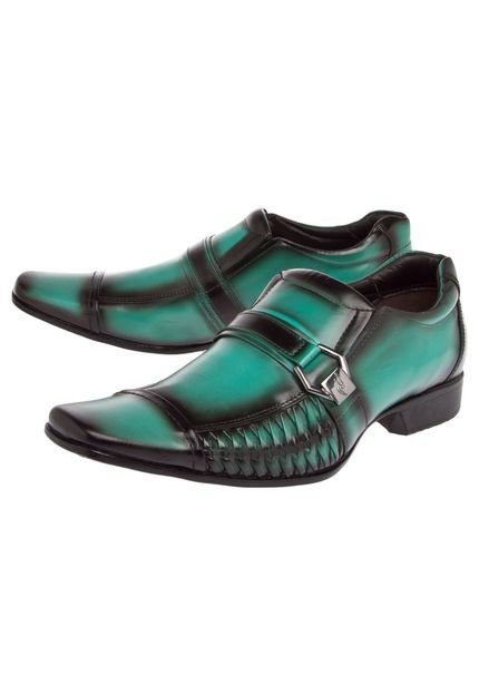 Sapato Social Rafarillo Side Gore Textura Verde - Marca Rafarillo