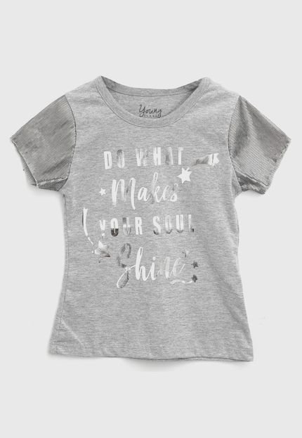 Camiseta Young Class Infantil Lettering Cinza - Marca Young Class