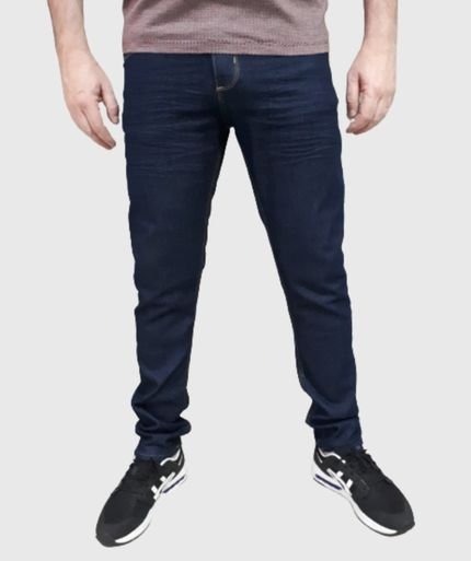 Calça Jeans Aizone Slim Elastano Azul-Marinho - Marca Aizone