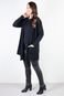 Cardigan feminino alongado tricot com bolso 81126 - Preto - Marca Enluaze