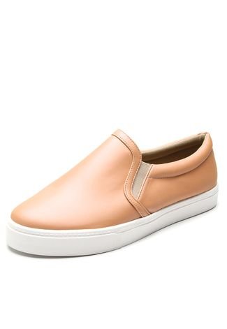 Slip On DAFITI SHOES Logo Nude - Compre Agora