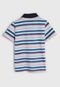 Camisa Polo Carinhoso Infantil Listrada Azul/Laranja - Marca Carinhoso