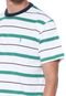 Camiseta Aleatory Listrada Branca/Verde - Marca Aleatory