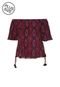 Blusa Fiya Lady Estampada Vinho - Marca Fiya Lady