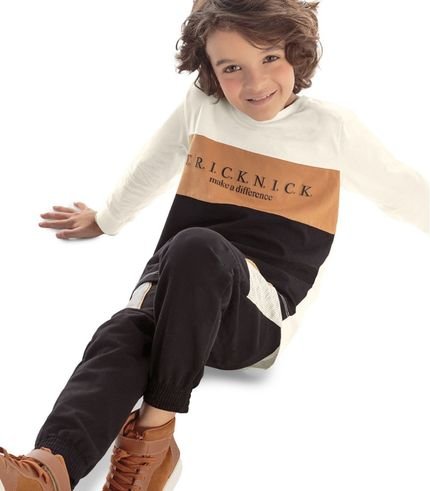 Calça Infantil Masculina Com Punho Trick Nick Preto - Marca Trick Nick