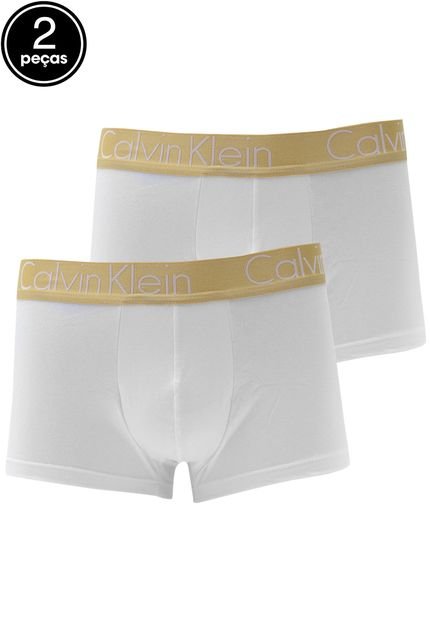 Kit 2pçs Cueca Calvin Klein Underwear Boxer Low Rise Branco - Marca Calvin Klein Underwear