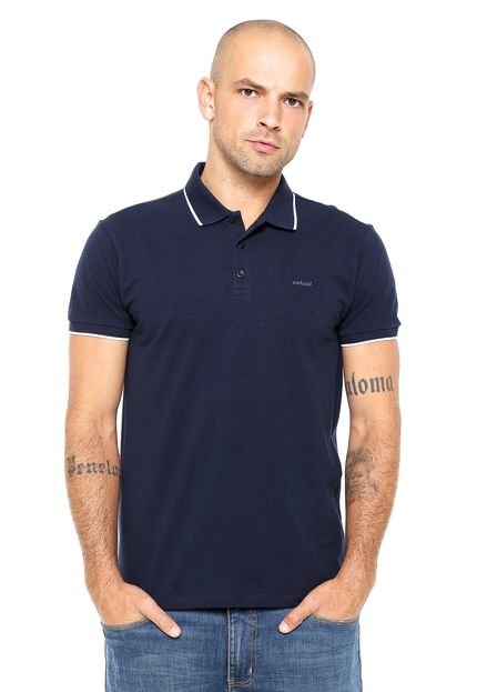 Camisa Polo Colcci Lisa Azul-Marinho - Marca Colcci