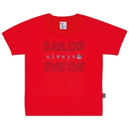 Camiseta Primeiros Passos Meia Malha - 48758-65 Camiseta - Vermelho - 48758-65-1 - Marca Pulla Bulla