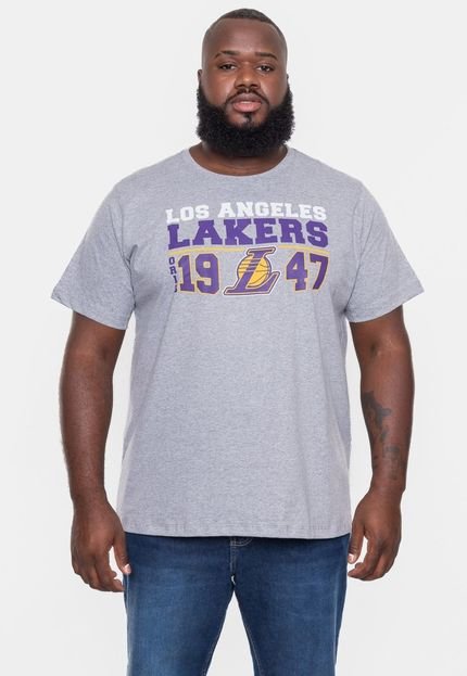 Camiseta NBA Masculina Decade Los Angeles Lakers Cinza Mescla - Marca NBA