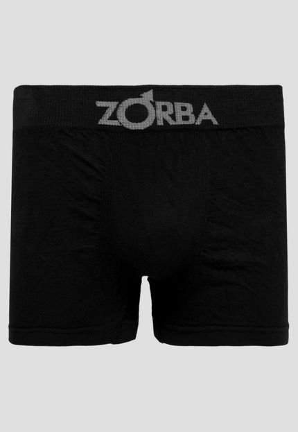 Cueca Zorba Boxer Logo Preta - Marca Zorba