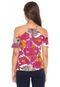 Blusa Cativa Floral Off Shoulder Rosa/Bege - Marca Cativa
