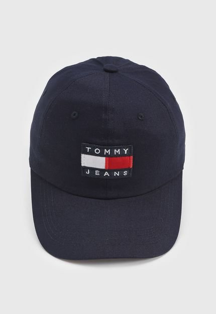Boné Tommy Jeans Logo Bordado Azul-Marinho - Marca Tommy Jeans
