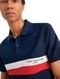 Polo Tommy Hilfiger Masculina Piquet Slim Colourblock Azul Marinho - Marca Tommy Hilfiger