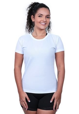 Camiseta Feminina Baby Look Dryfit Techmalhas Branco
