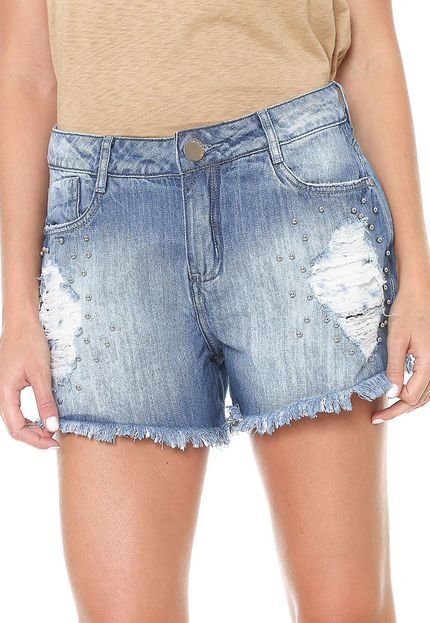 Short Jeans Morena Rosa Tachas Azul - Marca Morena Rosa