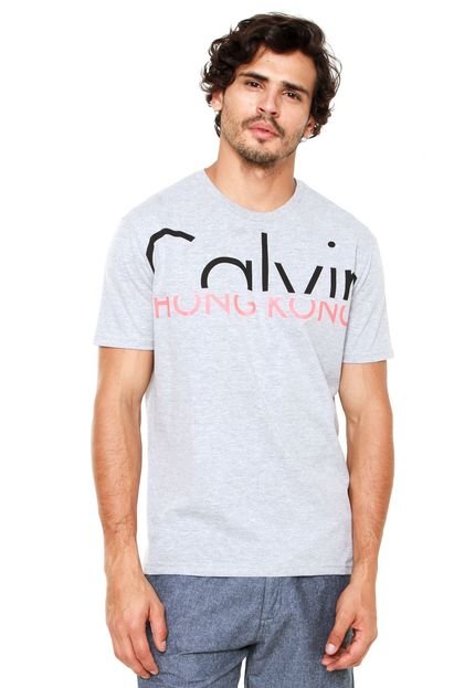 Camiseta Calvin Klein Jeans Escrita Cinza - Marca Calvin Klein Jeans