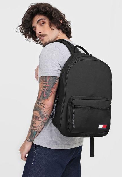 Mochila Tommy Hilfiger Logo Preta - Marca Tommy Hilfiger