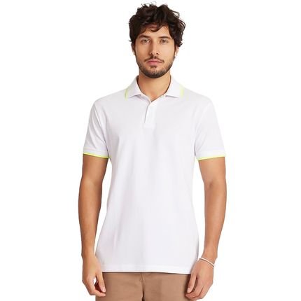 Camisa Polo Aramis Piquet Friso Neon VE24 Branco Masculino - Marca Aramis