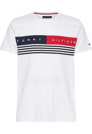 Polera Logo Stripe Corporate Blanco Tommy Hilfiger